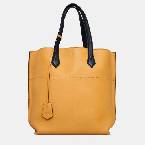 Fendi Light Orange Leather Shopping Tote Bag - Fendi - Modalova