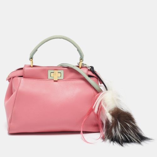 Fendi Pink/Green Leather Mini Peekaboo Top Handle Bag - Fendi - Modalova