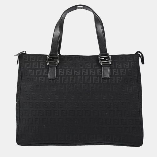 Fendi Black Zucchino Canvas Tote Bag - Fendi - Modalova