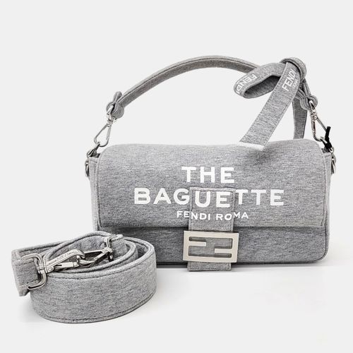 Fendi Grey Fabric Baguette Bag - Fendi - Modalova