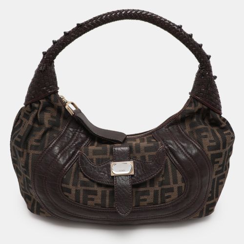 Fendi Brown Zucca Canvas and Leather Spy Hobo - Fendi - Modalova