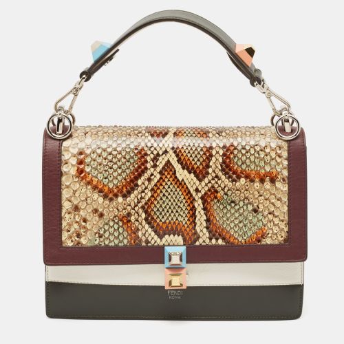 Fendi Multicolor Leather and Python Medium Kan I Top Handle Bag - Fendi - Modalova