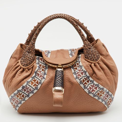 Fendi Beige Leather Beaded Spy Hobo - Fendi - Modalova