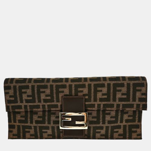 Fendi Brown Zucca Clutch Bag - Fendi - Modalova