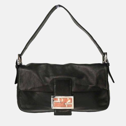 Fendi Black Leather Baguette Handbag - Fendi - Modalova