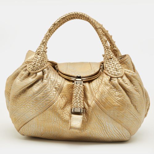 Fendi Gold Textured Leather Spy Hobo - Fendi - Modalova