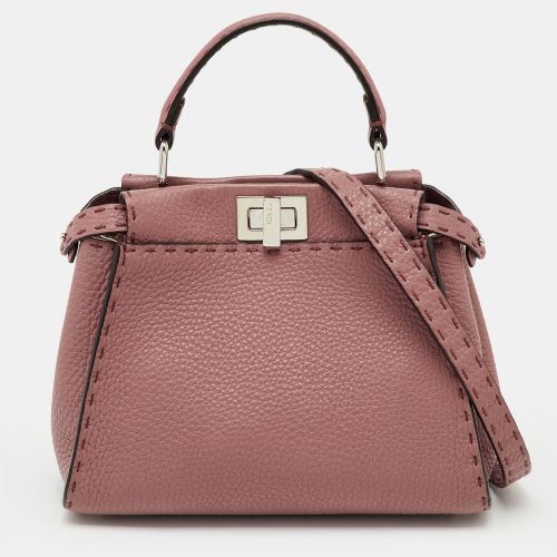 Fendi Old Rose Pink Leather Mini Peekaboo Top Handle Bag - Fendi - Modalova