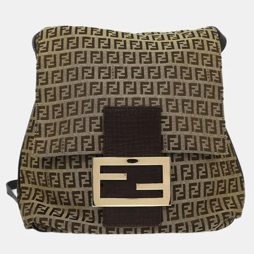Fendi Brown Zucchino Shoulder Bag - Fendi - Modalova