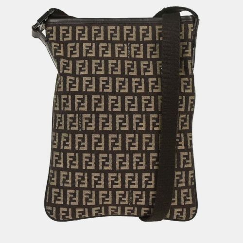 Fendi Brown Zucchino Shoulder Bag - Fendi - Modalova