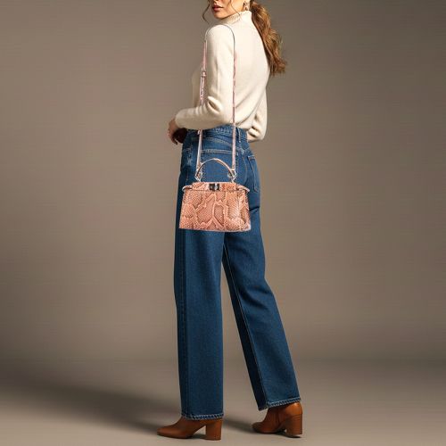 Peekaboo Mini Python Top Handle Bag - Fendi - Modalova