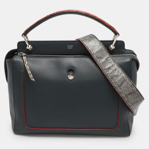 Dotcom Leather and Python Top Handle Bag - Fendi - Modalova