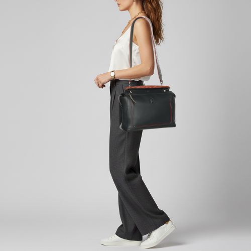 Dotcom Leather and Python Top Handle Bag - Fendi - Modalova