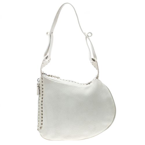 Ivory Selleria Leather Small Oyster Hobo - Fendi - Modalova