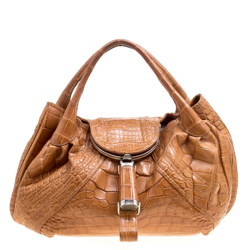 Fendi Brown Crocodile Spy Hobo - Fendi - Modalova