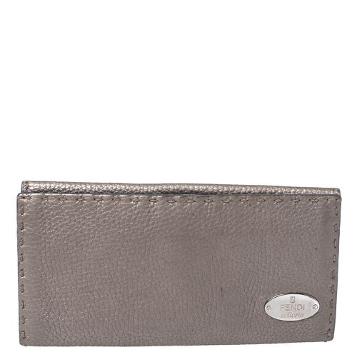 Fendi Metallic Selleria Leather Continental Wallet - Fendi - Modalova