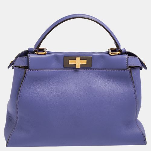 Fendi Purple Leather Medium Peekaboo Top Handle Bag - Fendi - Modalova