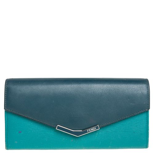 Fendi Two Tone Green Leather 2Jours Continental Wallet - Fendi - Modalova