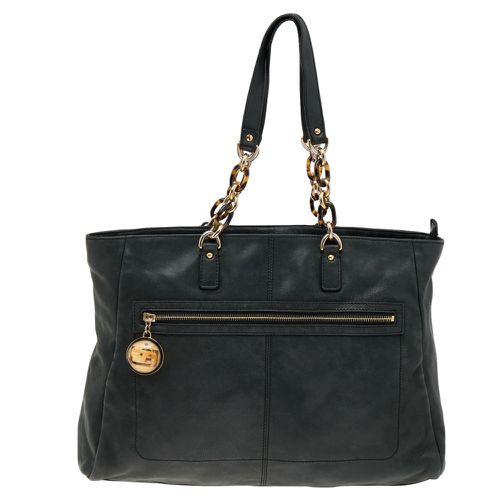 Fendi Black Iridescent Leather Chain Tote - Fendi - Modalova