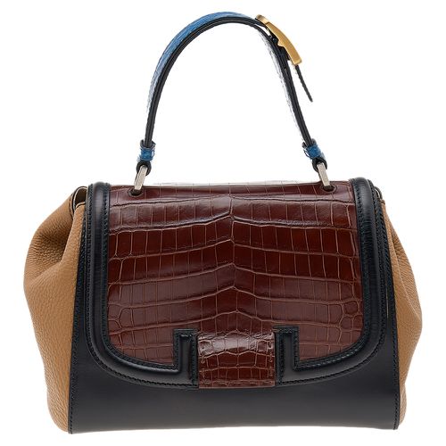 Fendi Multicolor Leather And Crocodile Silvana Satchel - Fendi - Modalova