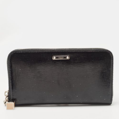 Fendi Black Patent Leather Zip Around Wallet - Fendi - Modalova