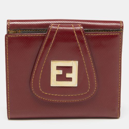 Fendi Red Coated Canvas Compact Flap Wallet - Fendi - Modalova