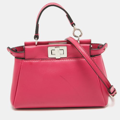 Fendi Fuchsia Leather Micro Peekaboo Crossbody Bag - Fendi - Modalova