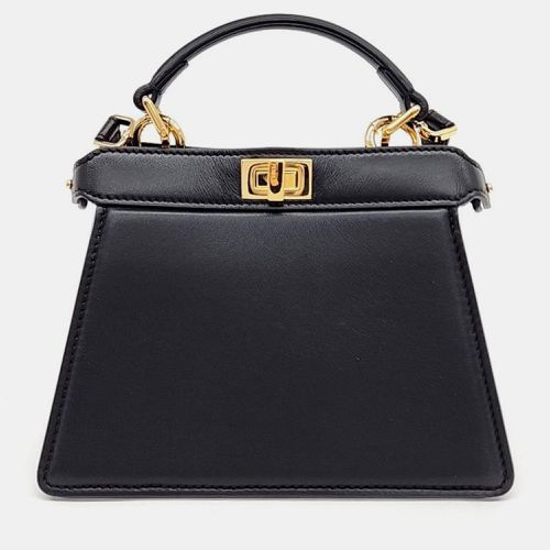 Fendi Black Leather Petite Peekaboo ISeeU Tote Bag - Fendi - Modalova