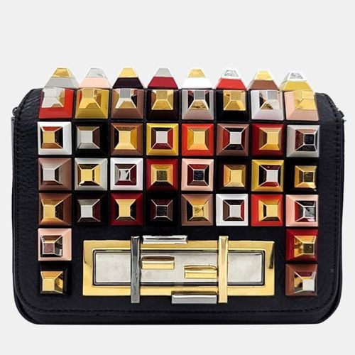 Fendi Black/Multicolor Leather Rainbow Stud 3Baguette Shoulder Bag - Fendi - Modalova