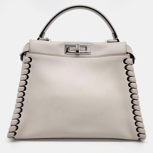 Fendi Beige Leather Medium Peekaboo Top Handle Bag - Fendi - Modalova