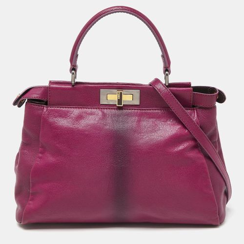 Fendi Magenta Leather Medium Peekaboo Top Handle Bag - Fendi - Modalova