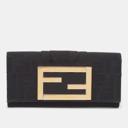 Fendi Black Zucca Canvas and Patent Leather Mia Continental Wallet - Fendi - Modalova