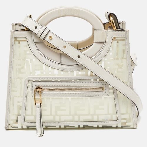 Fendi Transparent/Off White Zucca PVC and Leather Small Runaway Shopper Tote - Fendi - Modalova