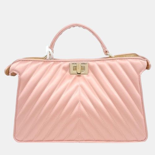 Fendi Peach Satin East-West Peekaboo Top Handle Bag - Fendi - Modalova