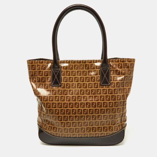 Brown Zucchino Coated Fabric and Leather Tote - Fendi - Modalova