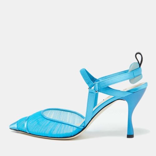 Fendi Blue Tulle and Satin Colibri Lite Slingback Pumps Size 39 - Fendi - Modalova