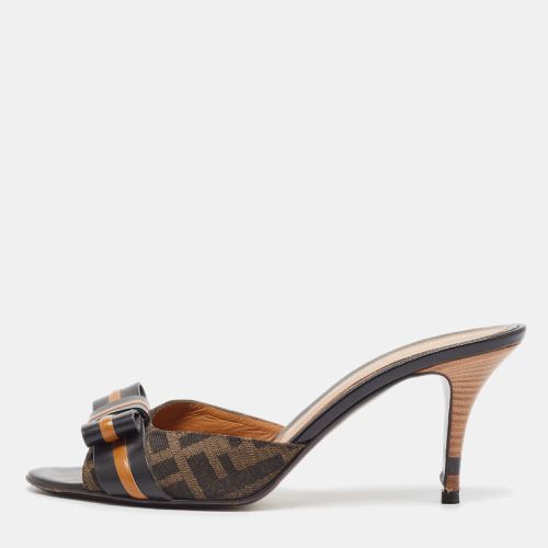 Zucca Canvas Pride and Prejudice Bow Slides Size 39 - Fendi - Modalova