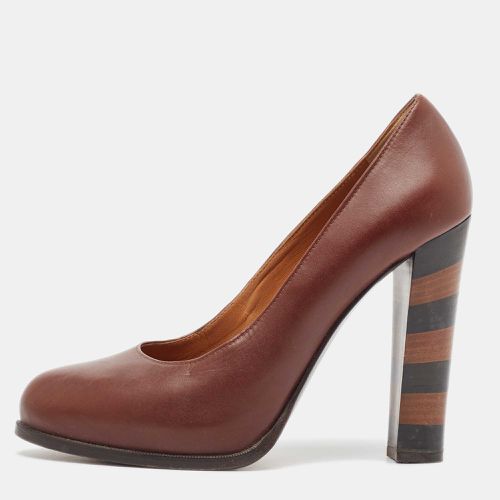 Leather Block Pumps Size 38.5 - Fendi - Modalova