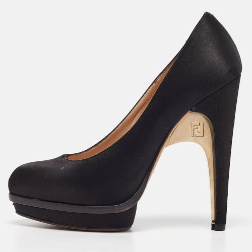 Fendi Black Suede Block Heel Pumps Size 37 - Fendi - Modalova