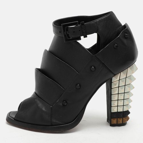 Fendi Black Leather Polifonia Booties Size 36.5 - Fendi - Modalova