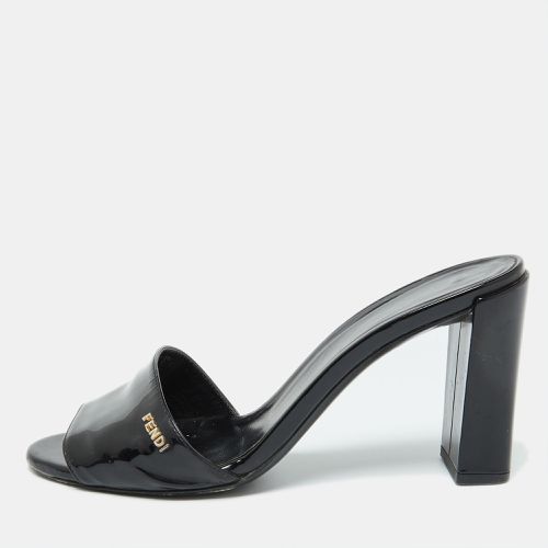 Fendi Black Patent Leather Slide Sandals Size 37 - Fendi - Modalova