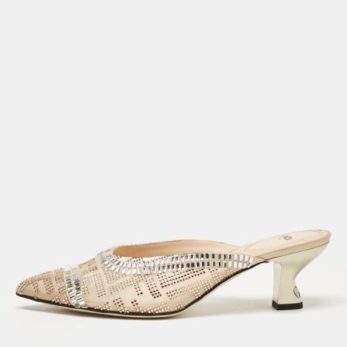 Mesh Crystal Embellished Colibri Mules Size 38 - Fendi - Modalova