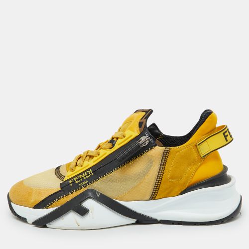 Fendi Yellow/Black Fabric and Mesh Flow Low Top Sneakers Size 40 - Fendi - Modalova