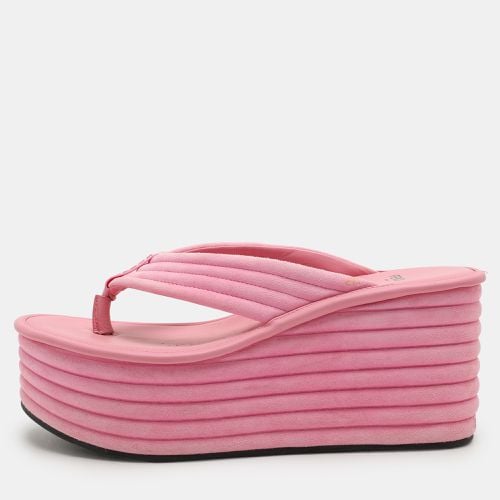 Fendi Pink Suede Platform Thong Slide Sandals Size 38 - Fendi - Modalova