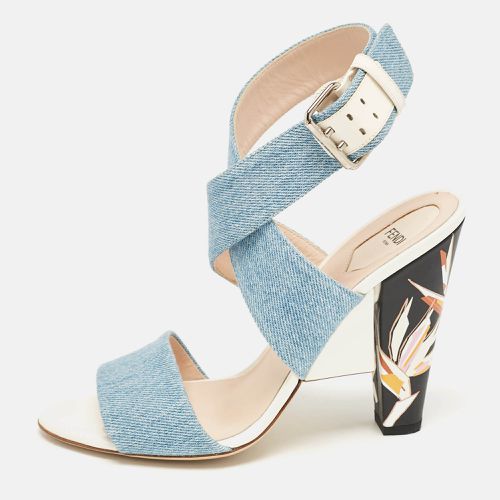 Fendi Blue Denim Ankle Strap Sandals Size 40 - Fendi - Modalova