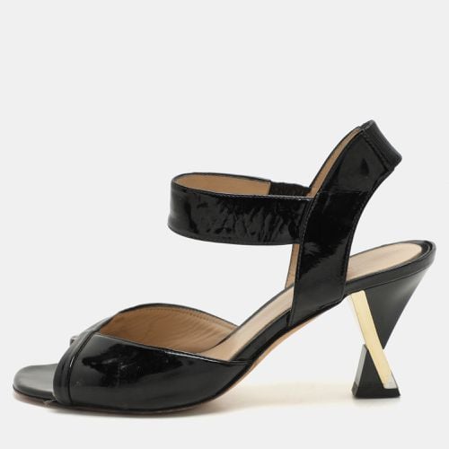 Fendi Black Patent Leather Ankle Strap Sandals Size 37.5 - Fendi - Modalova