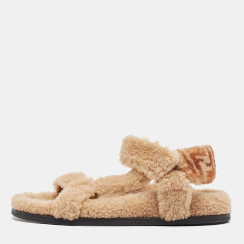 Shearling Fur FF Flat Sandals Size 37 - Fendi - Modalova