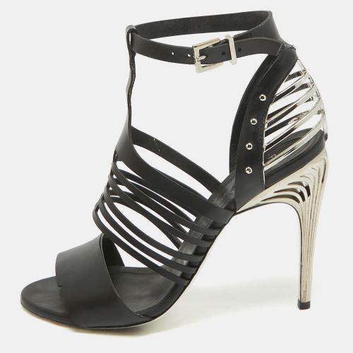 Fendi Black Leather Strappy Sandals Size 40 - Fendi - Modalova