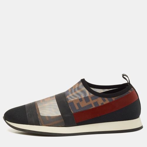 Fendi Multicolor Zucca Mesh And Leather Colibri Slip On Sneakers Size 39 - Fendi - Modalova