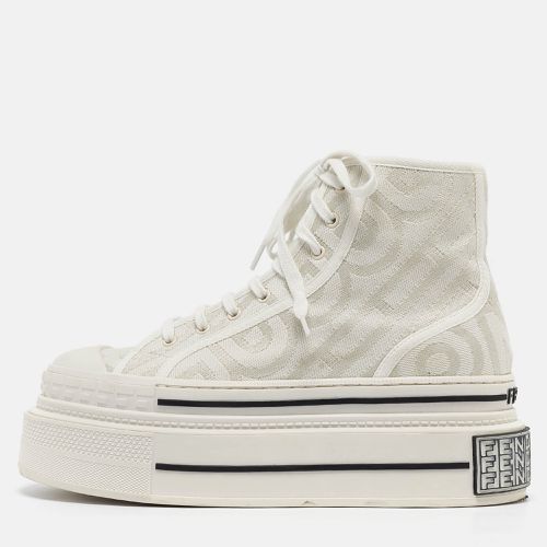 Fendi White Canvas High Top Sneakers Size 39 - Fendi - Modalova