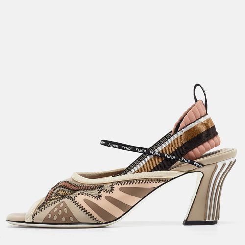 Fendi Multicolor Fabric Ankle Strap Sandals Size 39 - Fendi - Modalova